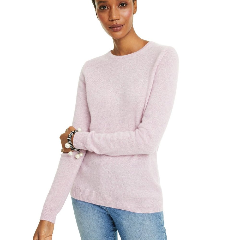 Lightweight Pink 100% Cashmere Pullover Cardigan